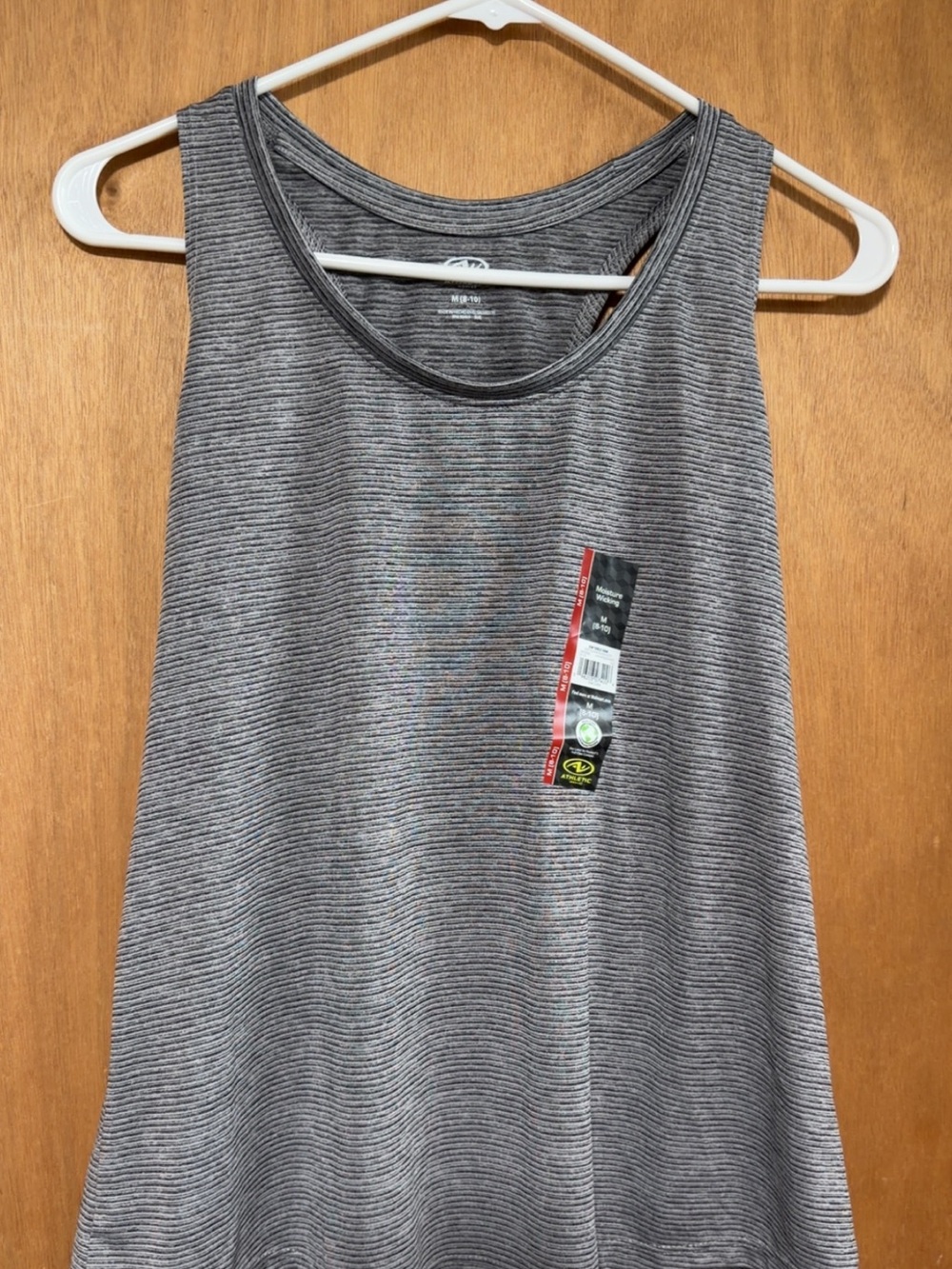 Women's Gray Striped Tank Top - Medium